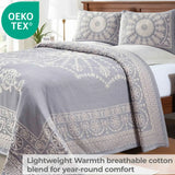 Kymbal Cotton Blend Woven Medallion Jacquard Bedspread Set