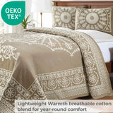 Kymbal Cotton Blend Woven Medallion Jacquard Bedspread Set