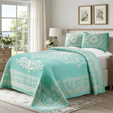 Kymbal Cotton Blend Woven Medallion Jacquard Bedspread Set