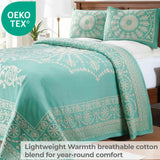 Kymbal Cotton Blend Woven Medallion Jacquard Bedspread Set
