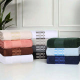Larissa Cotton Geometric Border Bath Towel Set of 4