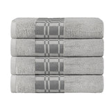 Larissa Cotton Geometric Border Bath Towel Set of 4
