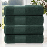 Larissa Cotton Geometric Border Bath Towel Set of 4