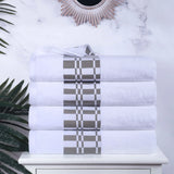 Larissa Cotton Geometric Border Bath Towel Set of 4