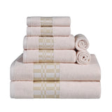 Larissa Cotton Geometric Border 8 Piece Assorted Towel Set
