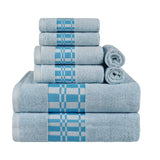 Larissa Cotton Geometric Border 8 Piece Assorted Towel Set
