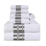 Larissa Cotton Geometric Border 8 Piece Assorted Towel Set