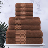 Larissa Cotton Geometric Border 8 Piece Assorted Towel Set