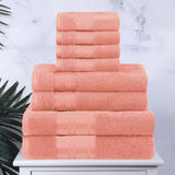 Larissa Cotton Geometric Border 8 Piece Assorted Towel Set