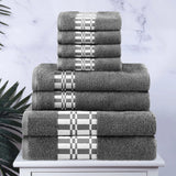 Larissa Cotton Geometric Border 8 Piece Assorted Towel Set