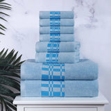 Larissa Cotton Geometric Border 8 Piece Assorted Towel Set