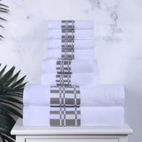 Larissa Cotton Geometric Border 8 Piece Assorted Towel Set