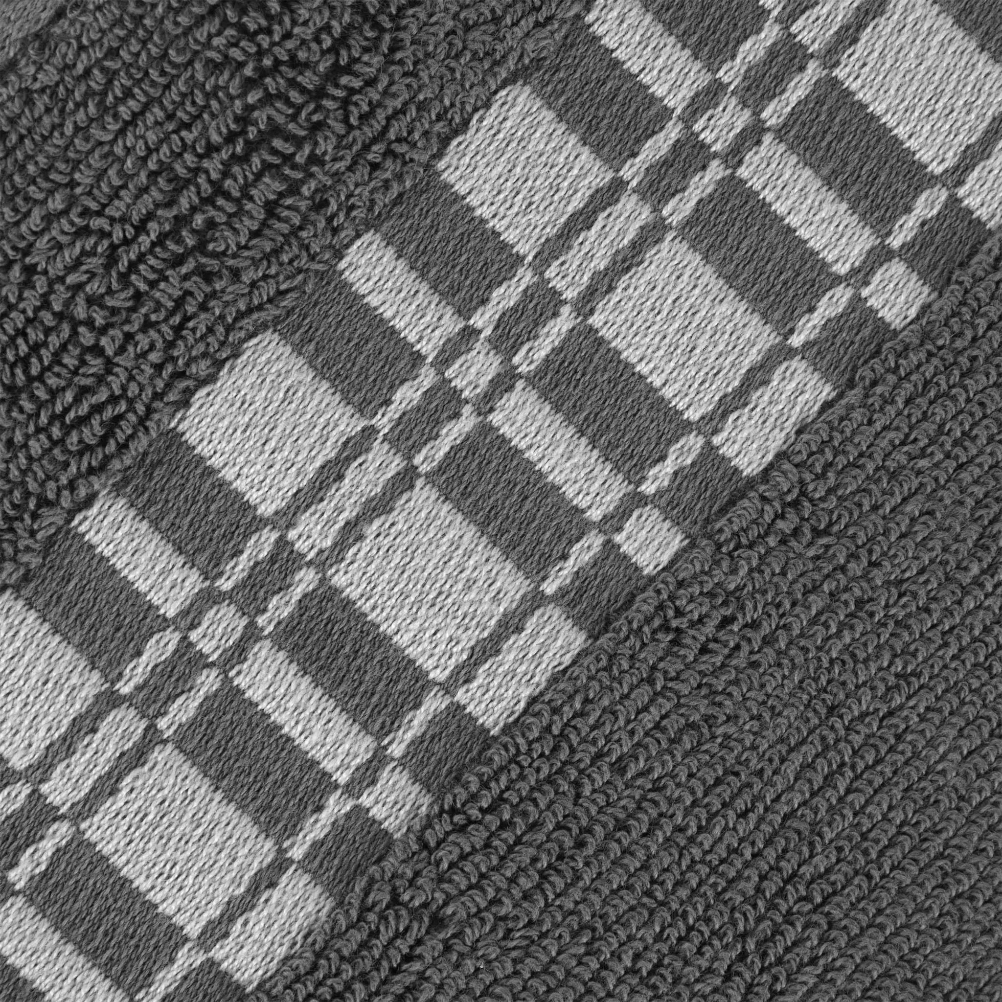 Larissa Cotton Geometric Border Bath Towel Set of 4