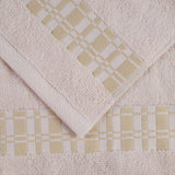 Larissa Cotton Geometric Border Bath Towel Set of 4