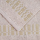 Larissa Cotton Geometric Border Bath Towel Set of 4