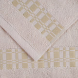 Larissa Cotton Geometric Border Bath Towel Set of 4