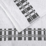 Larissa Cotton Geometric Border Bath Towel Set of 4