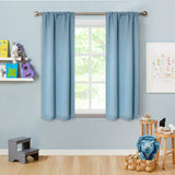 Solid Machine Washable Room Darkening Blackout Curtains, Set of 2