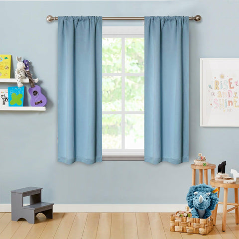 Blackout Window Curtains Solid Room Darkening Washable Set of 2