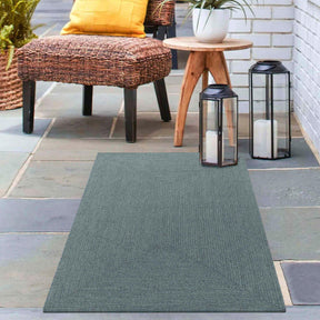 Bohemian Indoor Outdoor Rugs Solid Rectangle Braided Area Rug