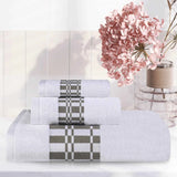 Larissa Cotton Geometric Border 3 Piece Assorted Towel Set