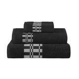 Larissa Cotton Geometric Border 3 Piece Assorted Towel Set