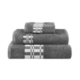 Larissa Cotton Geometric Border 3 Piece Assorted Towel Set