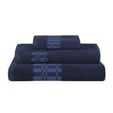 Larissa Cotton Geometric Border 3 Piece Assorted Towel Set