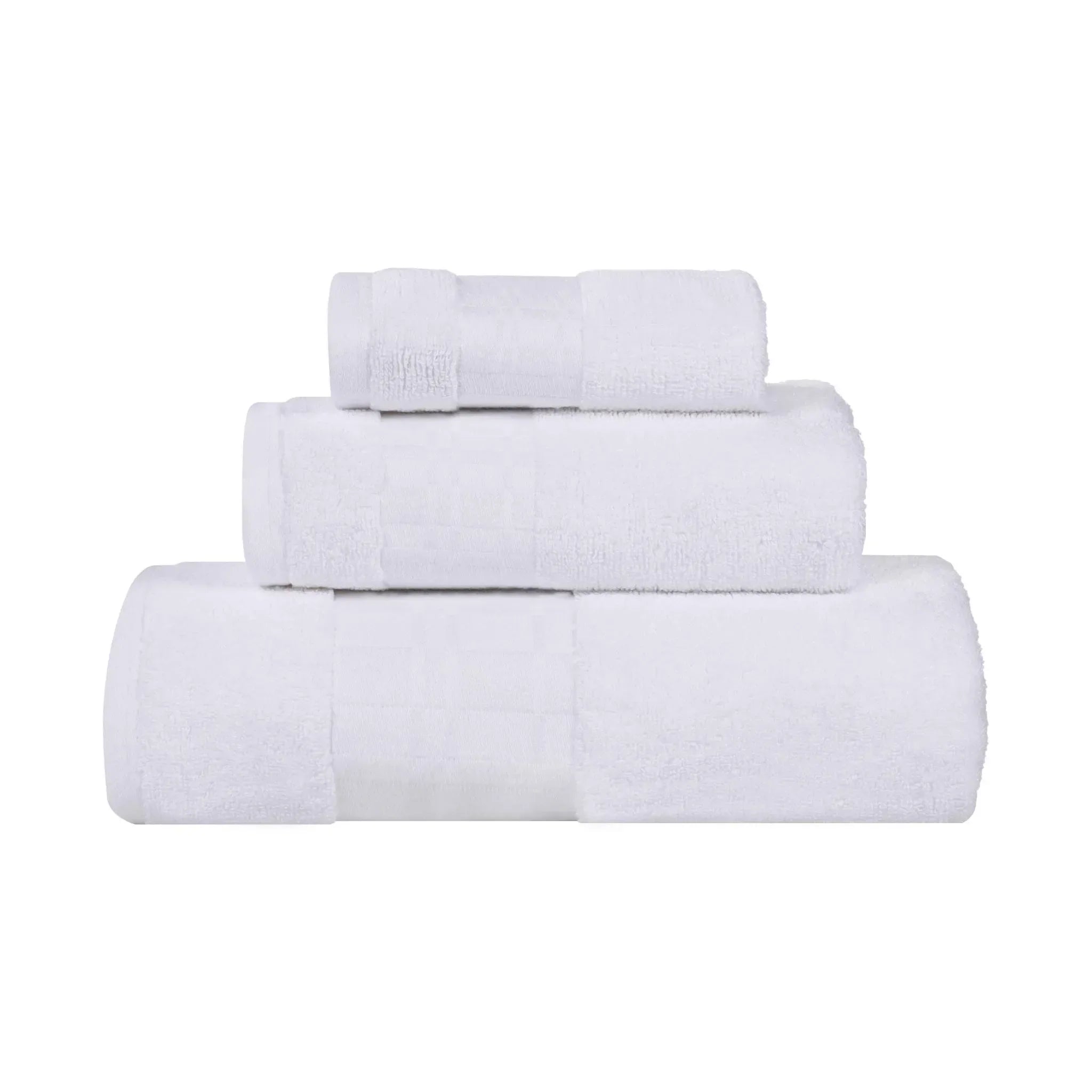 Larissa Cotton Geometric Border 3 Piece Assorted Towel Set