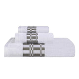 Larissa Cotton Geometric Border 3 Piece Assorted Towel Set