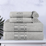 Larissa Cotton Geometric Border 6 Piece Assorted Towel Set
