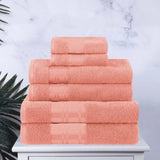 Larissa Cotton Geometric Border 6 Piece Assorted Towel Set