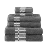 Larissa Cotton Geometric Border 6 Piece Assorted Towel Set