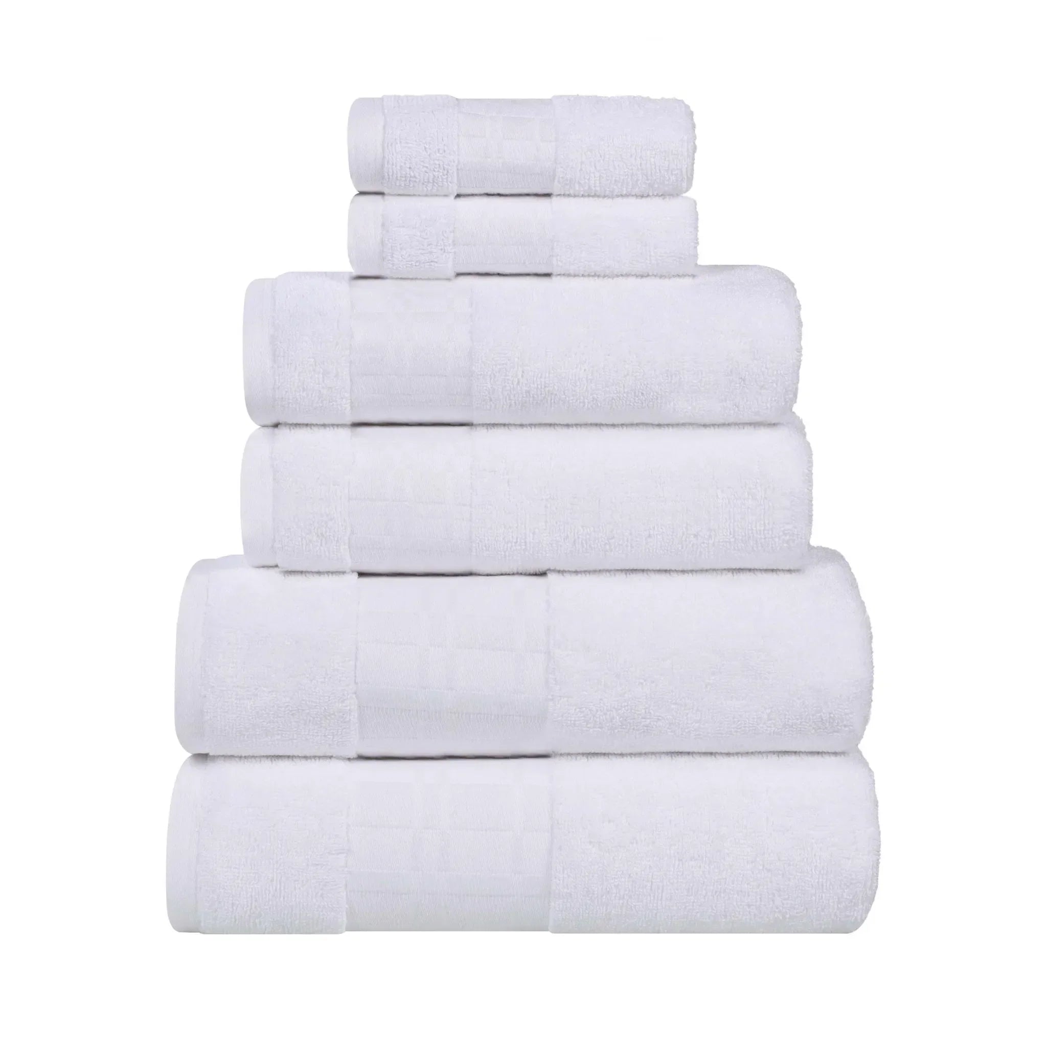 Larissa Cotton Geometric Border 6 Piece Assorted Towel Set