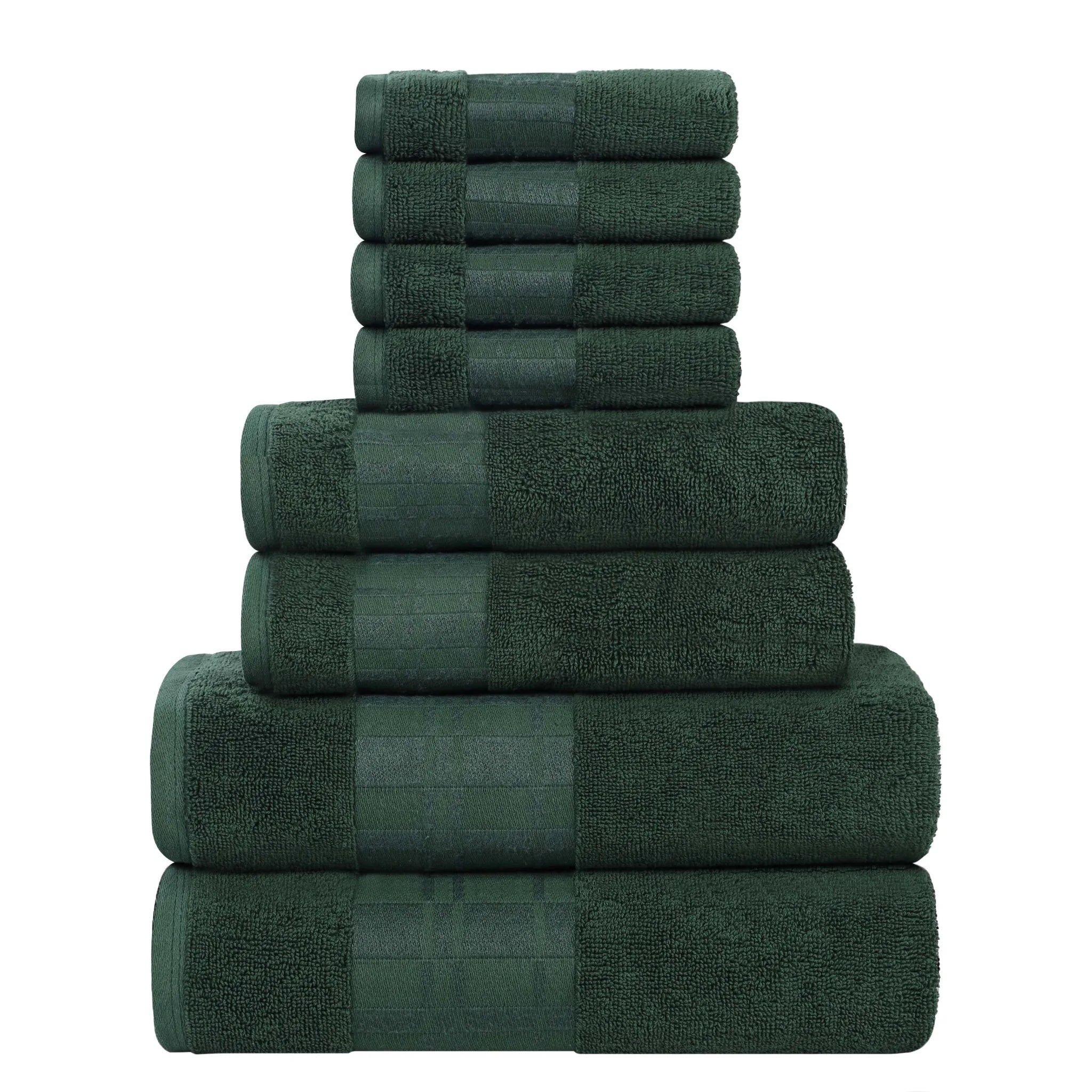 Larissa Cotton Geometric Border 8 Piece Assorted Towel Set