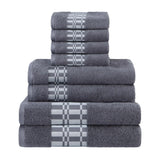 Larissa Cotton Geometric Border 8 Piece Assorted Towel Set