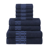 Larissa Cotton Geometric Border 8 Piece Assorted Towel Set