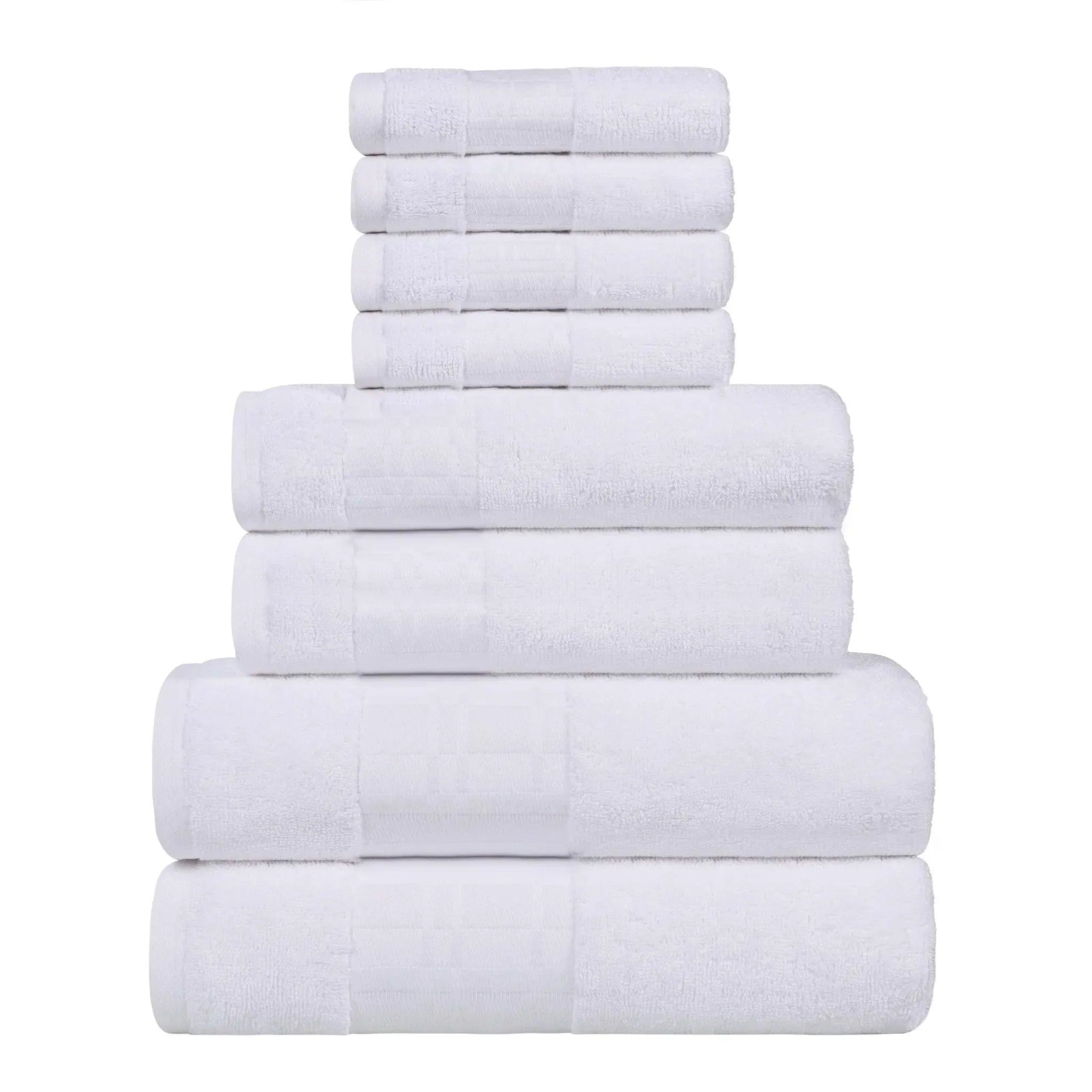 Larissa Cotton Geometric Border 8 Piece Assorted Towel Set