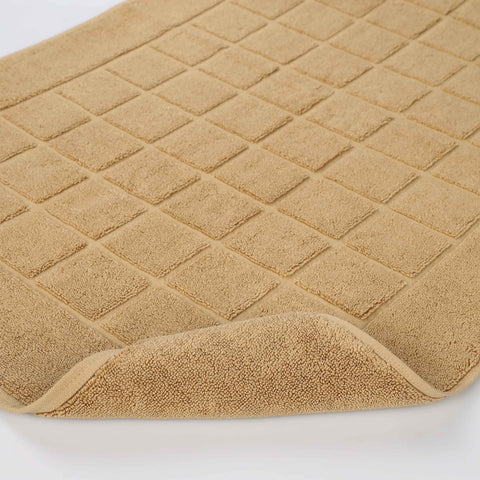 Nora Cotton Thick Solid Checkered Washable Bath Mat Set of 2