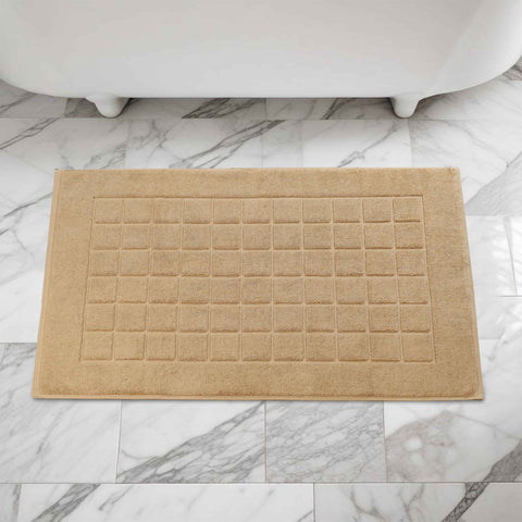 Nora Cotton Thick Solid Checkered Washable Bath Mat Set of 2