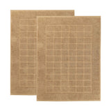 Nora Cotton Thick Solid Checkered Washable Bath Mat Set of 2