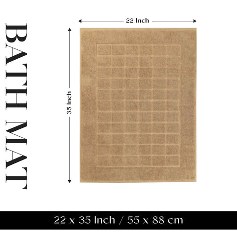 Nora Cotton Thick Solid Checkered Washable Bath Mat Set of 2
