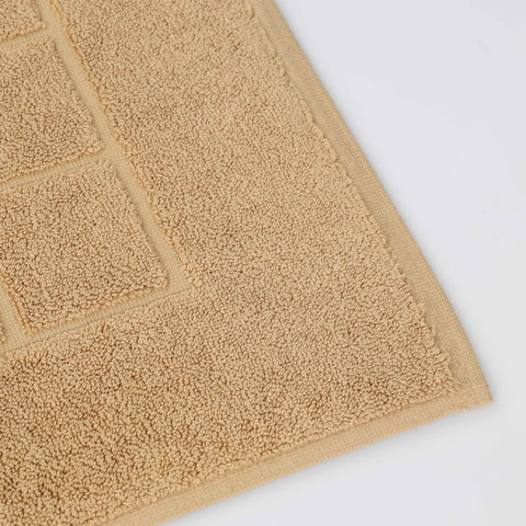Nora Cotton Thick Solid Checkered Washable Bath Mat Set of 2