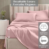 1200 Thread Count Cotton Rich Bed Sheet Set Solid Deep Pocket