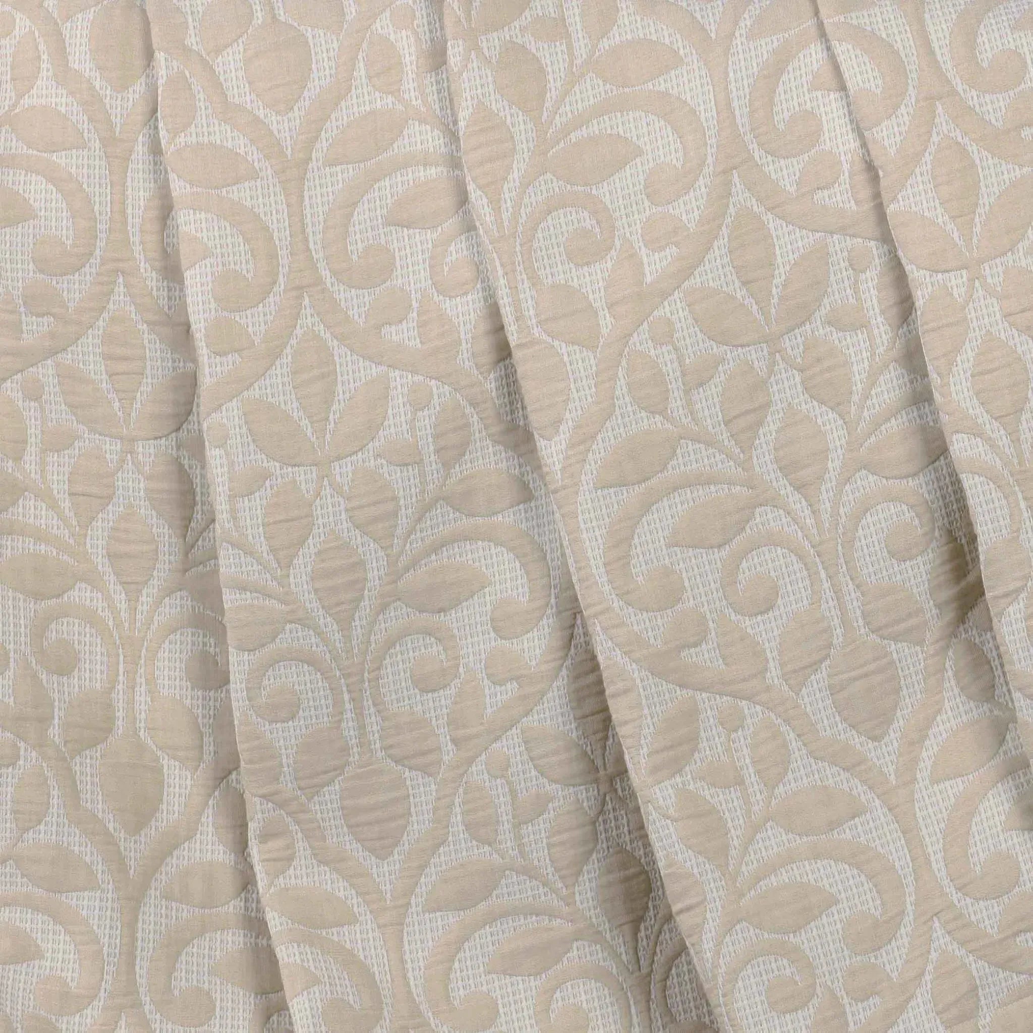 Vineyard Cotton Blend Medium Weight Matelasse Floral Scroll Coverlet