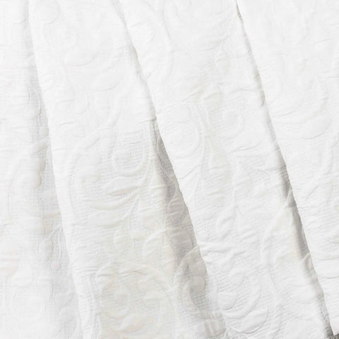 Vineyard Cotton Blend Medium Weight Matelasse Floral Scroll Coverlet