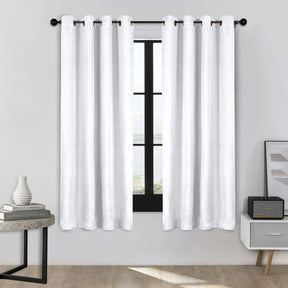 Linen Washable Room Darkening Blackout Curtains, Set of 2