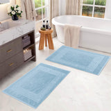 Egyptian Cotton Greek Key Infinity Border Bath Mat Set of 2