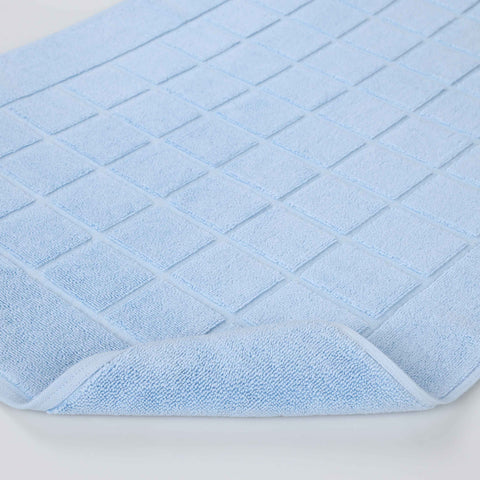 Nora Cotton Thick Solid Checkered Washable Bath Mat Set of 2