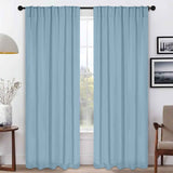 Blackout Window Curtains Solid Room Darkening Back Tab Set of 2